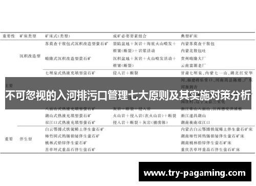 不可忽视的入河排污口管理七大原则及其实施对策分析