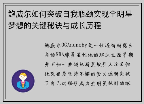鲍威尔如何突破自我瓶颈实现全明星梦想的关键秘诀与成长历程 鲍威尔如何突破自我瓶颈实现全明星梦想的关键秘诀与成长历程
